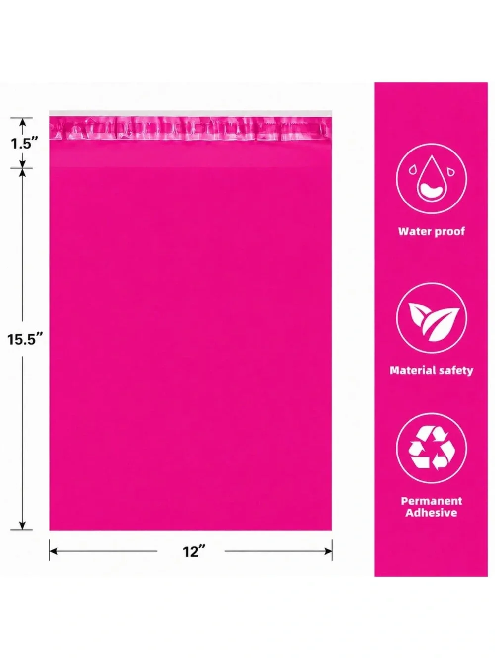 15-NEW Pink Poly Mailers size 12x15.5 & 3 FREE 6x9 Polymailers!!!